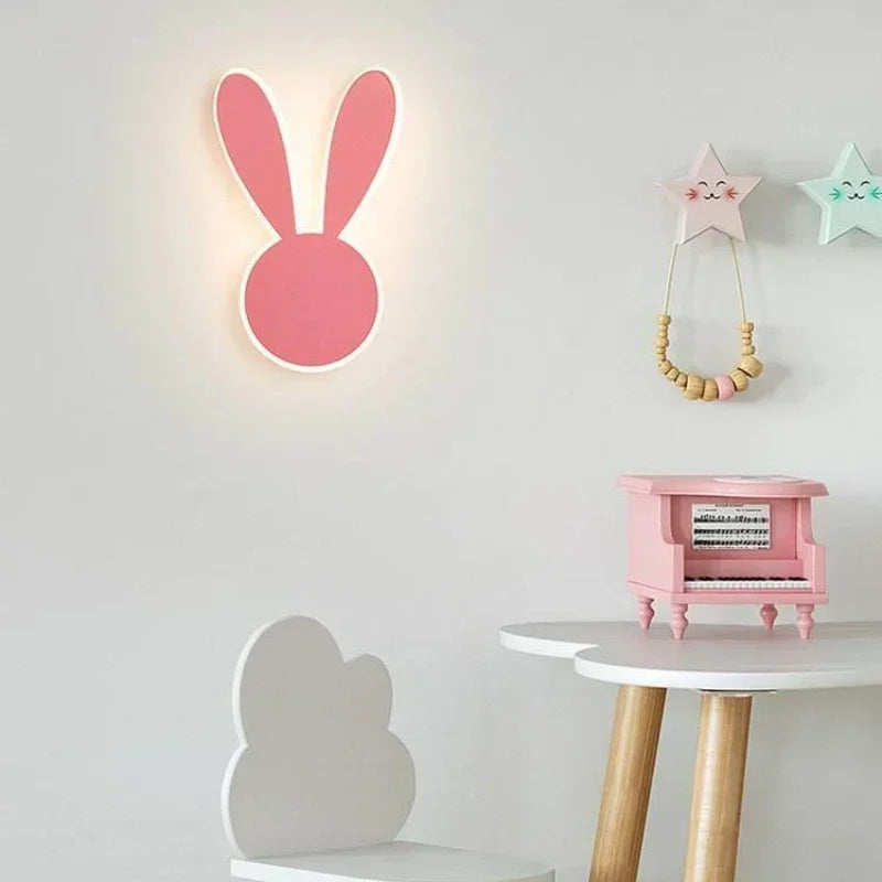 PinkRabbit - Playful LED Wall Lamp for Kids' Room