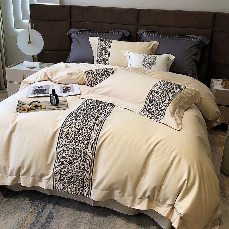 Leopard Grey – Luxury Egyptian Cotton Duvet Cover Set