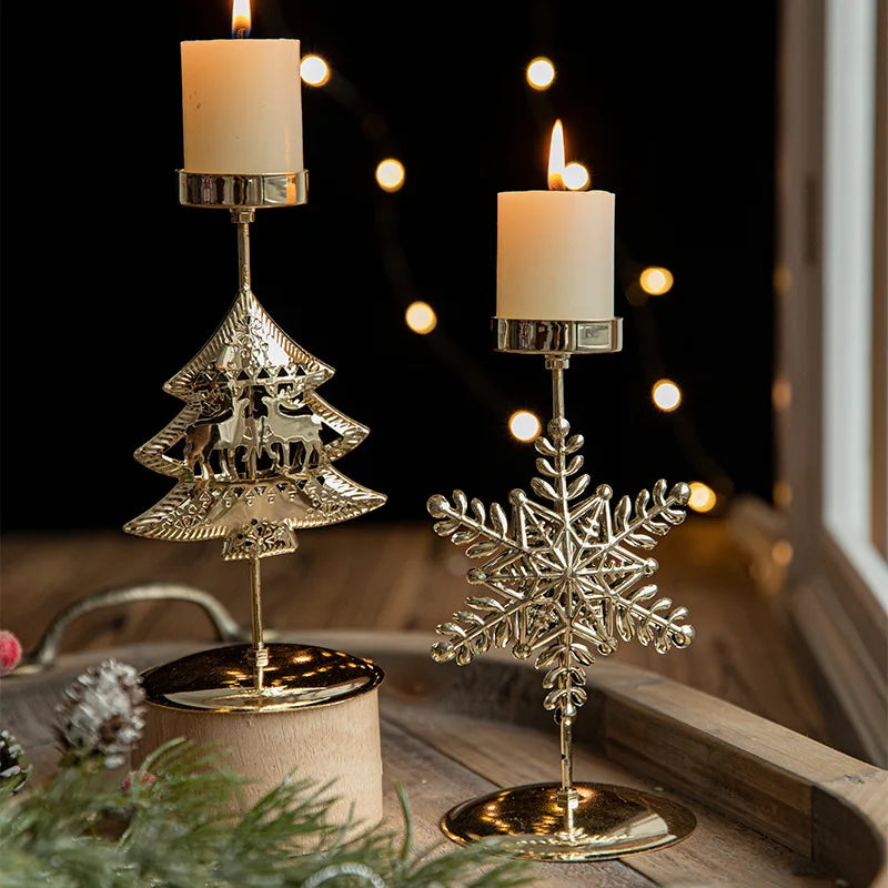 StarGlow Candle Holder - Elegant Gold Decoration for the Holidays
