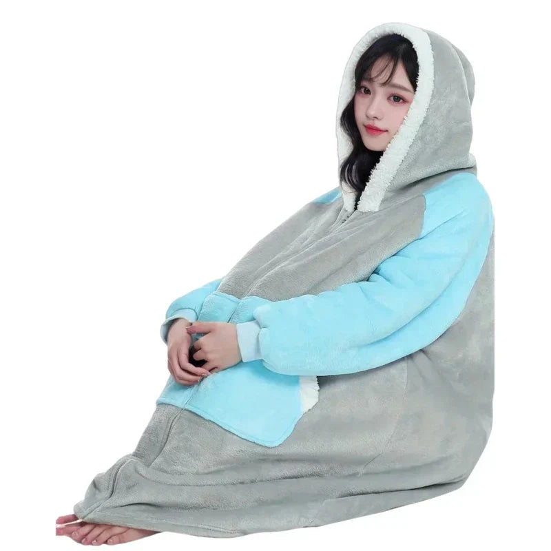 PlaidCozy Hoodie - Luxurious Oversized Fleece with Zipper