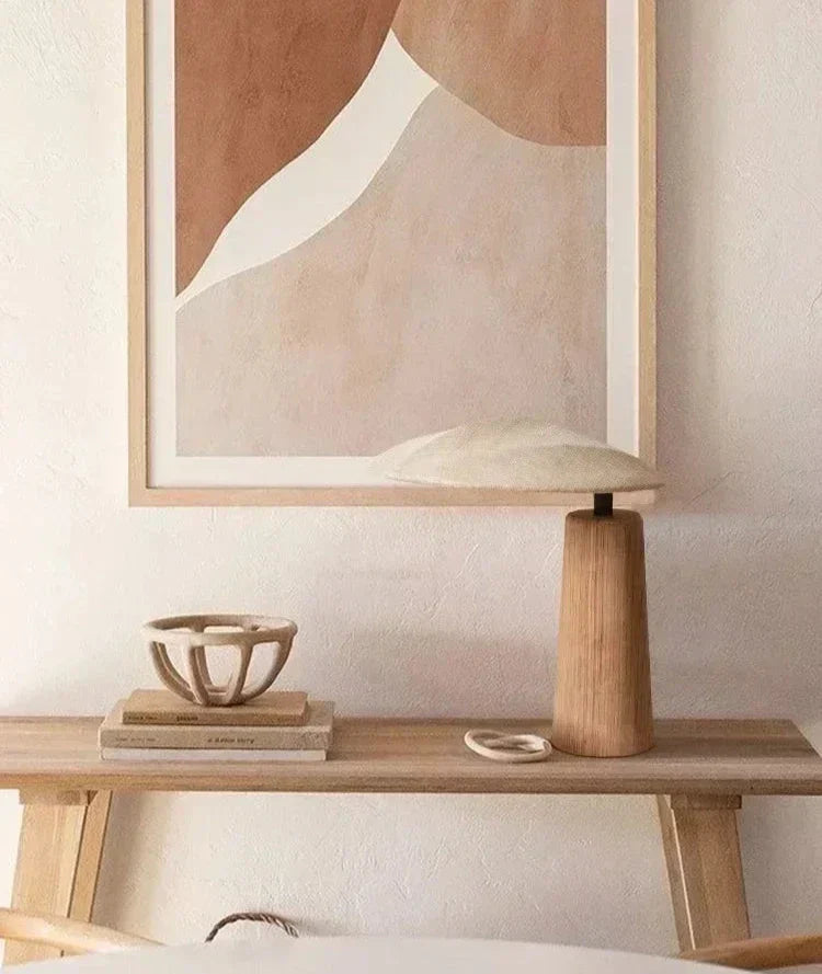 ZenGlow - Retro Wooden Lamp for Serene Illumination