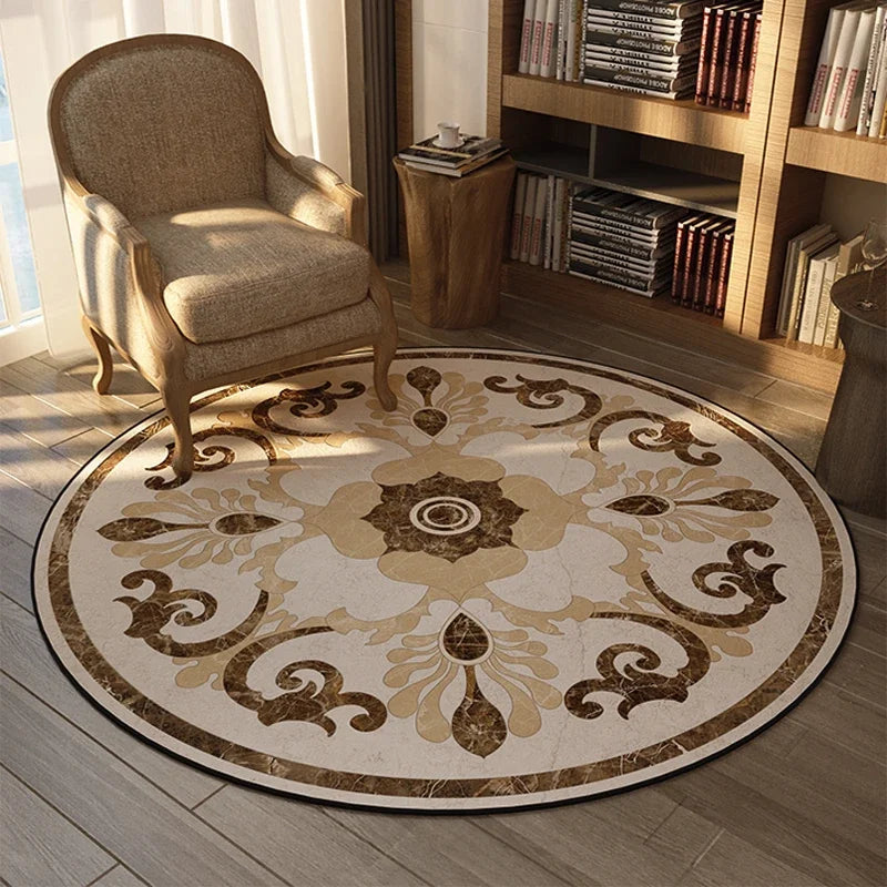 ElegantCircle - Luxury American Round Rug for Bedroom