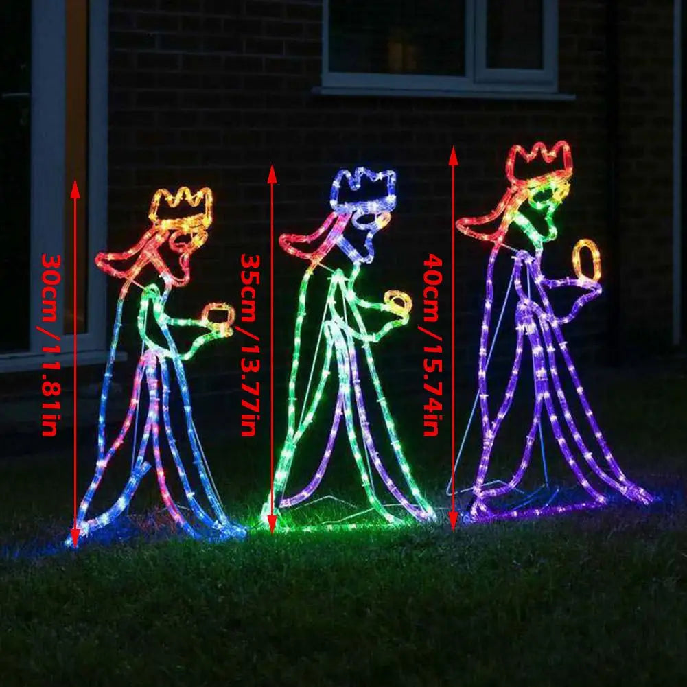Enchanting Glow Christmas Lights - Captivating LED Three Wise Men Decoration