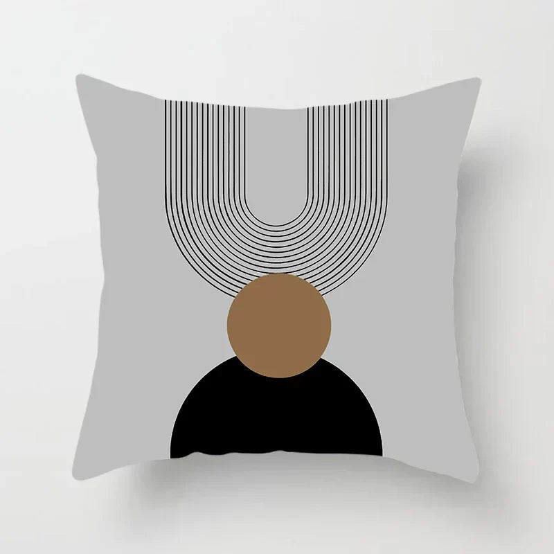Aurum Cushion Cover - Modern Black and White Cushion Cover with Abstract Art Print
