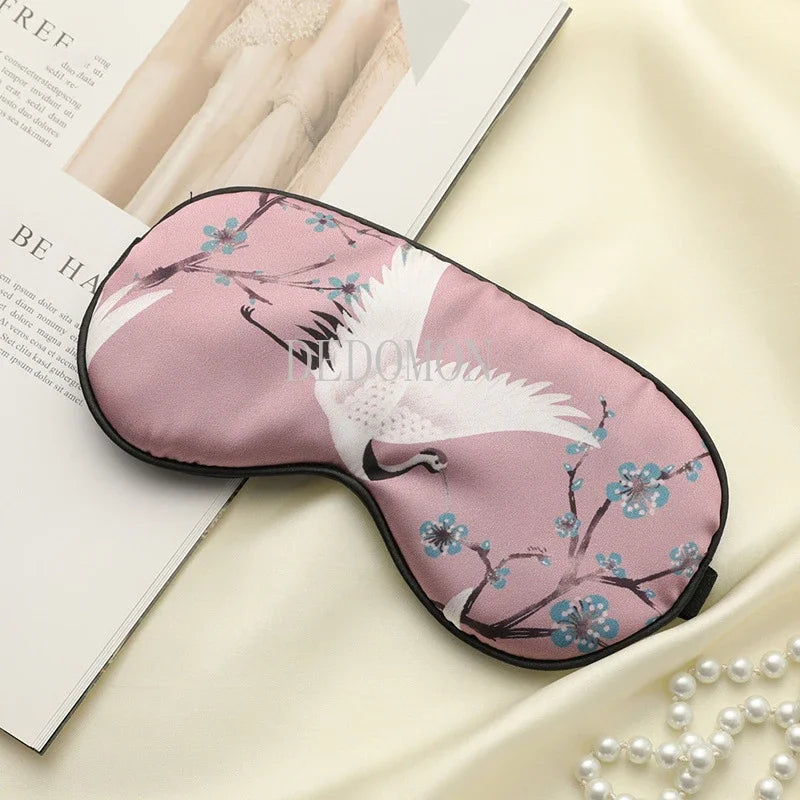Grue de Soie – Luxury Silk Sleep Mask with Crane Design