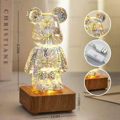 StarBear - Enchanting 3D Fireworks Effect Lamp