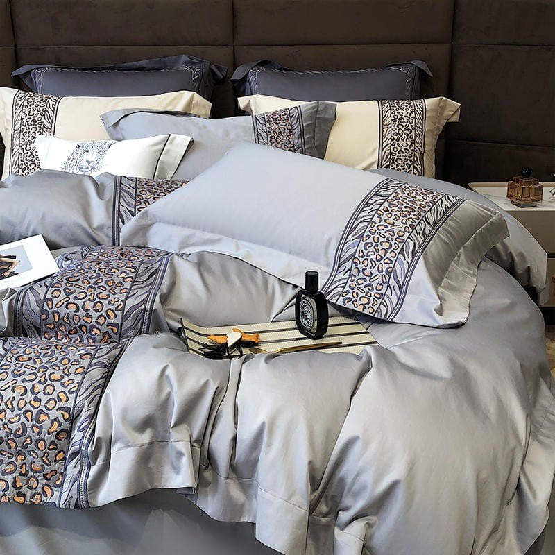 Leopard Grey – Luxury Egyptian Cotton Duvet Cover Set