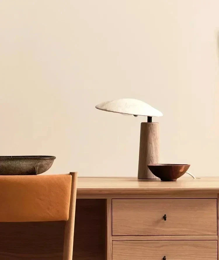ZenGlow - Retro Wooden Lamp for Serene Illumination
