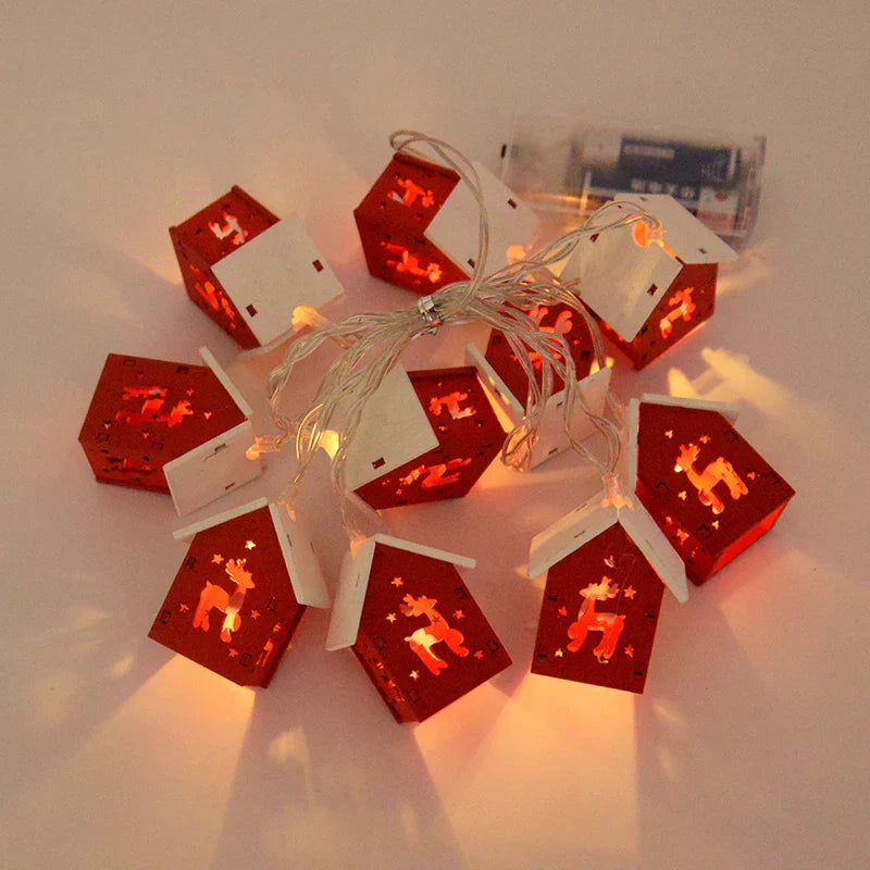Enchanting Wooden LED House Light Strip – Create Magic and Warmth This Christmas
