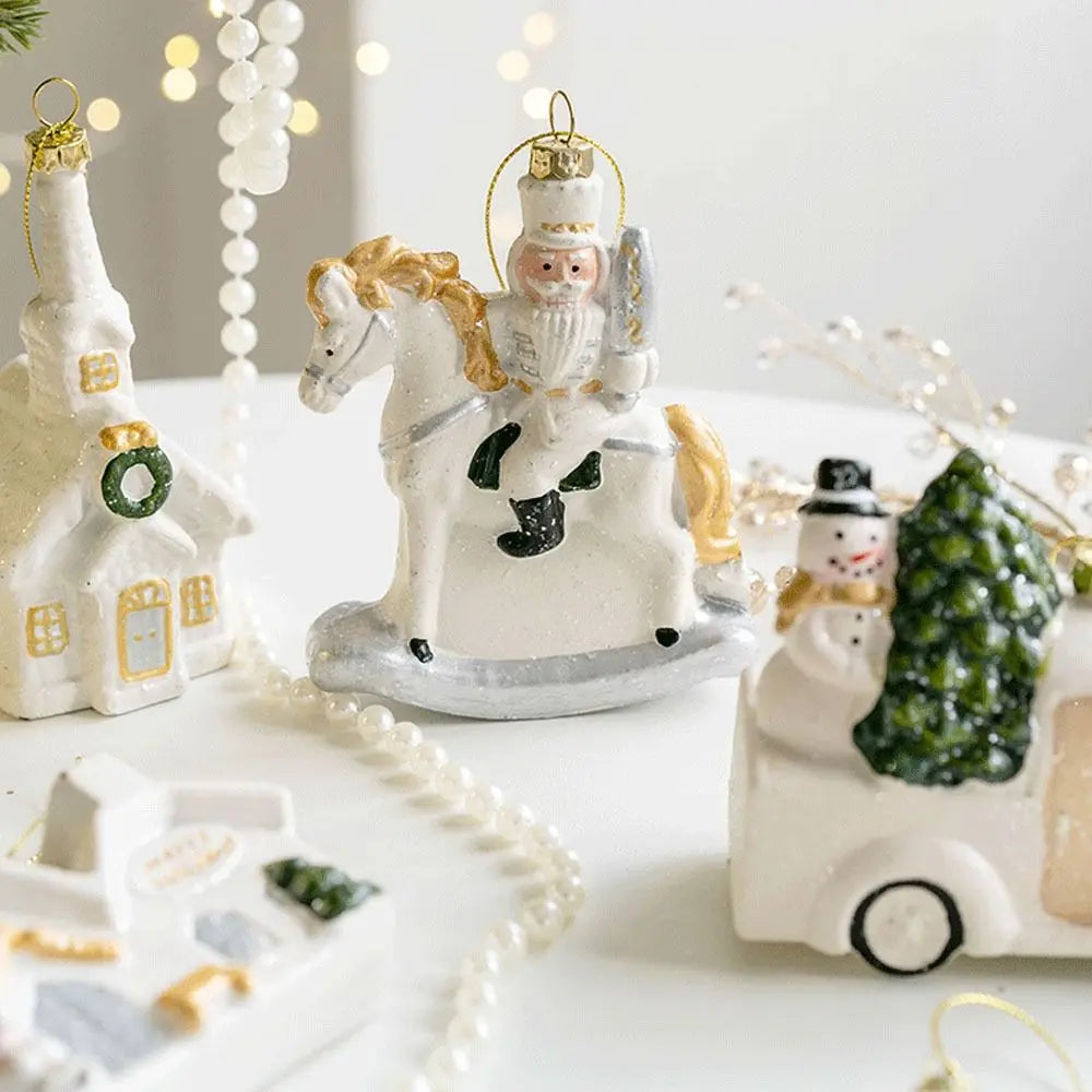 CharmingSnow Christmas Decorations – Enchanting Ceramic Christmas Hanging Decorations