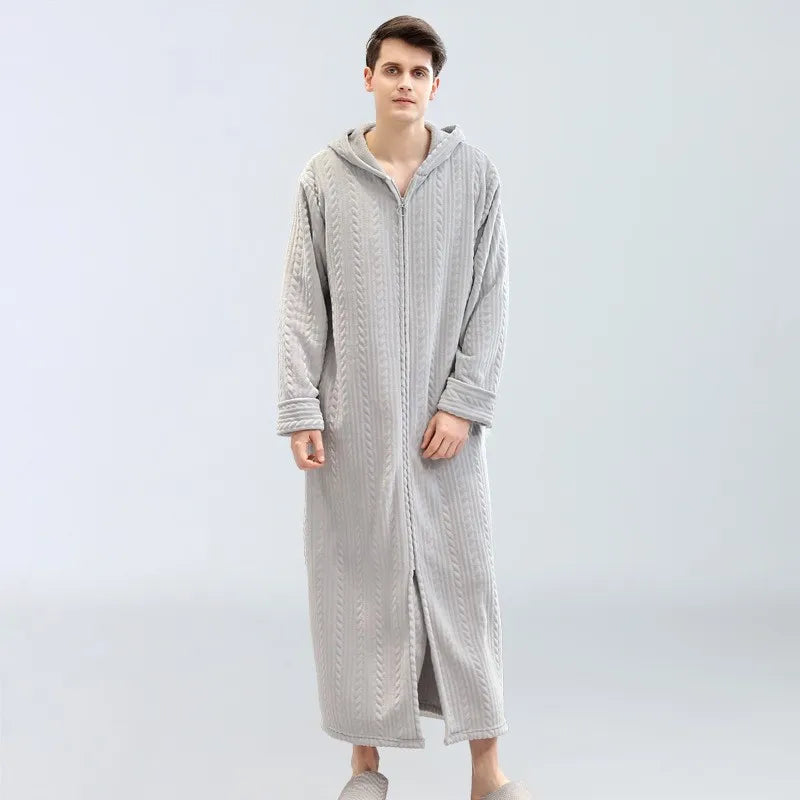 OversizeWarm Bathrobe - Luxurious Oversized Flannel Comfort
