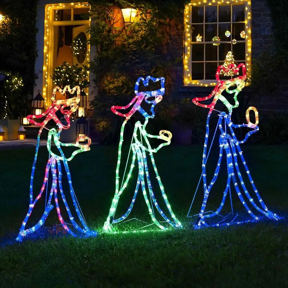 Enchanting Glow Christmas Lights - Captivating LED Three Wise Men Decoration