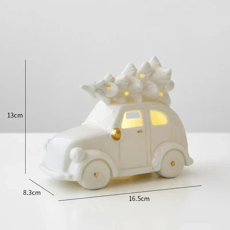 Magical Christmas Decoration - Light-Up Ceramic Snowman for Festive Decor