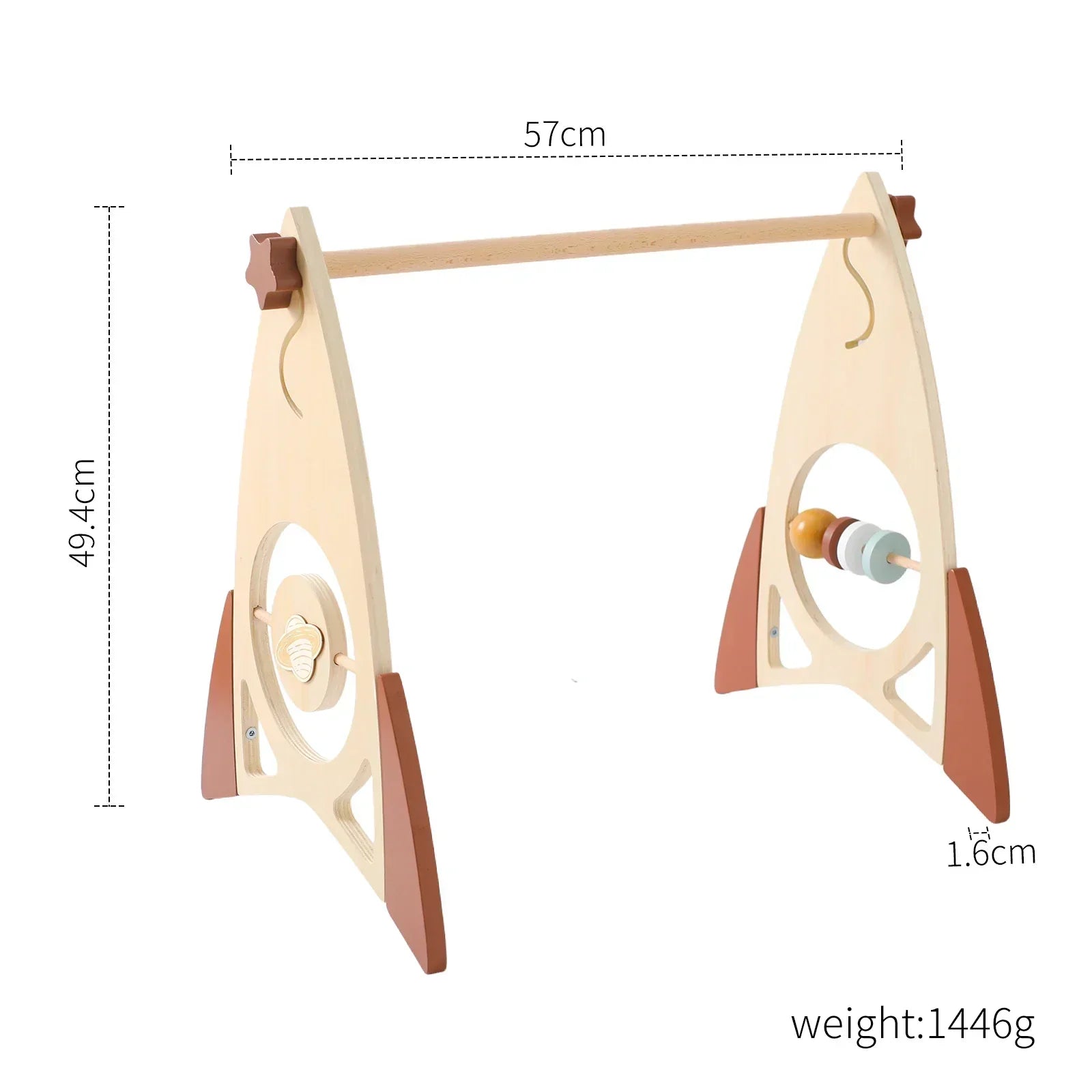 Montessori Rattle Frame - Wooden Toy with Play Objects