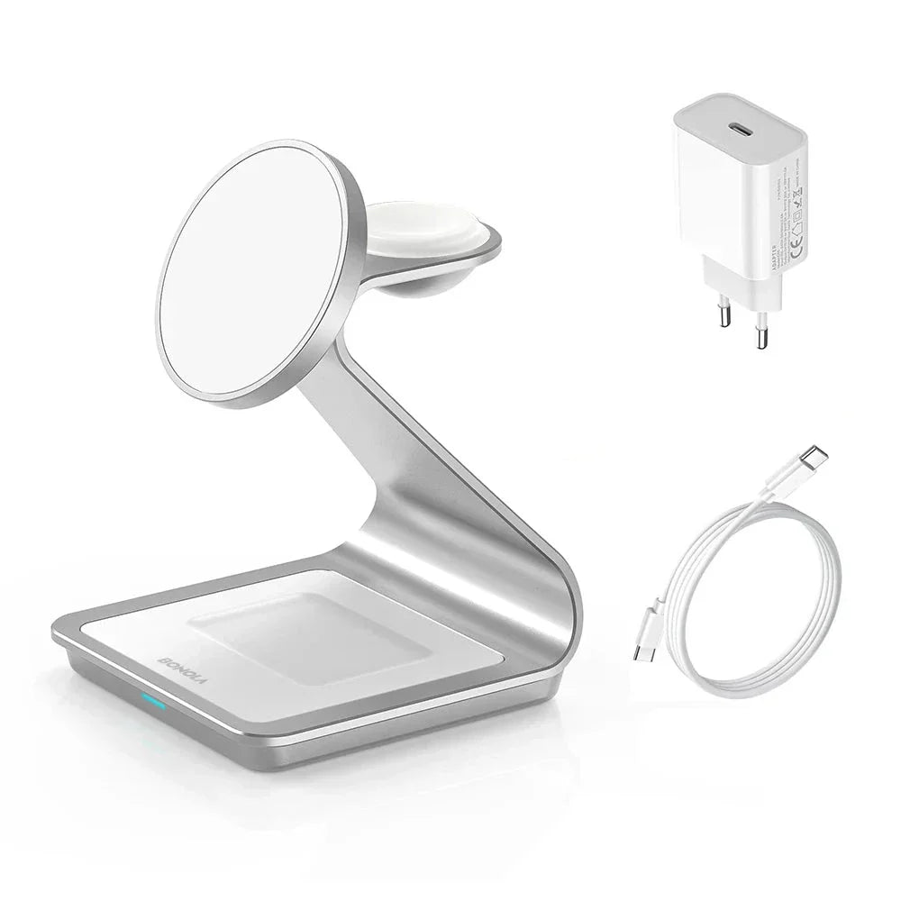 ChargeMaster 3-in-1 Wireless Charger - Fast & Stylish