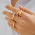 EleganceGold Set - 3-piece Vintage Snake Ring Collection