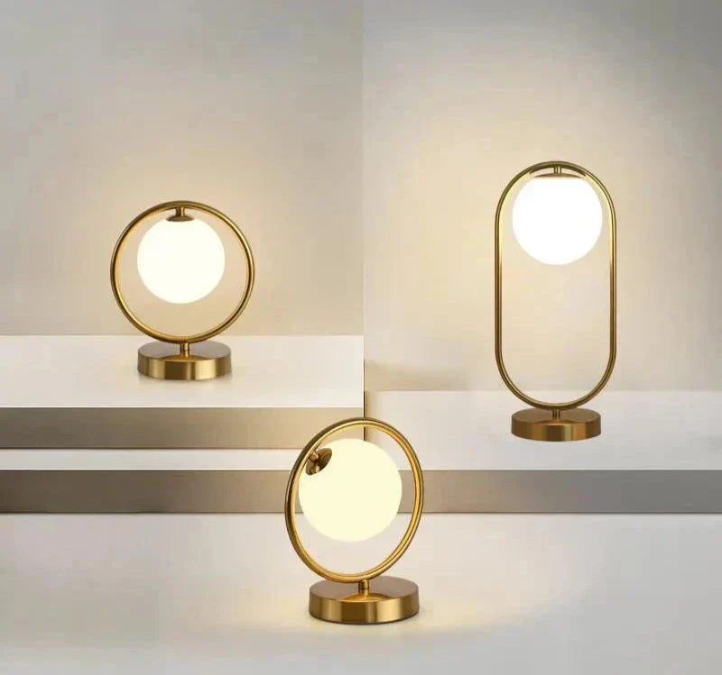 LuxeAura - Elegant Table Lamp with Ring Design for Any Interior
