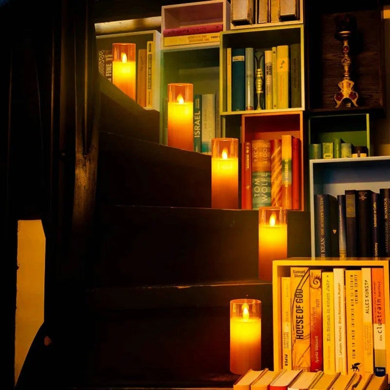SafeGlow LED Candle Set - Elegant Cordless Rechargeable Candle Set of 3