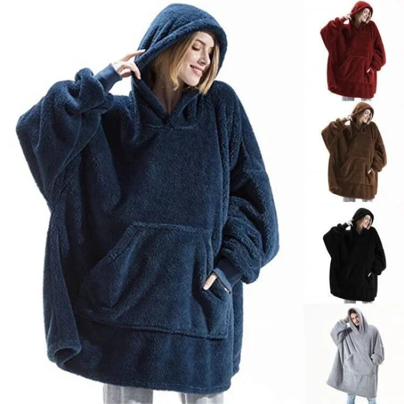 FleeceHaven Hoodie Blanket - Luxury Flannel Blanket Sweatshirt for Winter Comfort