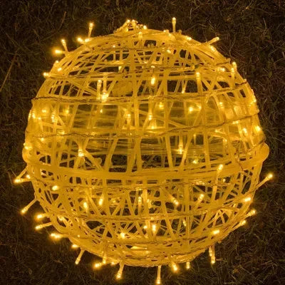 Sphere Rattan Festoon Lights - Elegant Rattan Festoon Lights for Every Occasion