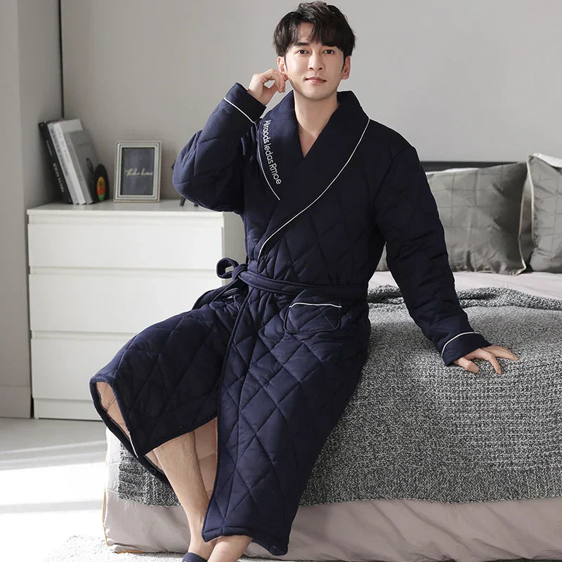 CozyLayer Robe - Luxurious 3-Layer Winter Bathrobe for Style and Comfort