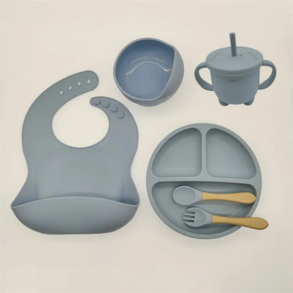 TinyBites – Stylish Silicone Baby Feeding Set