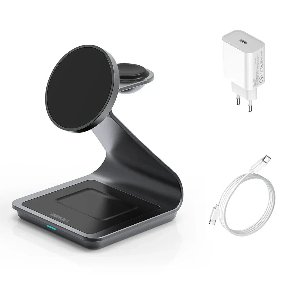 ChargeMaster 3-in-1 Wireless Charger - Fast & Stylish