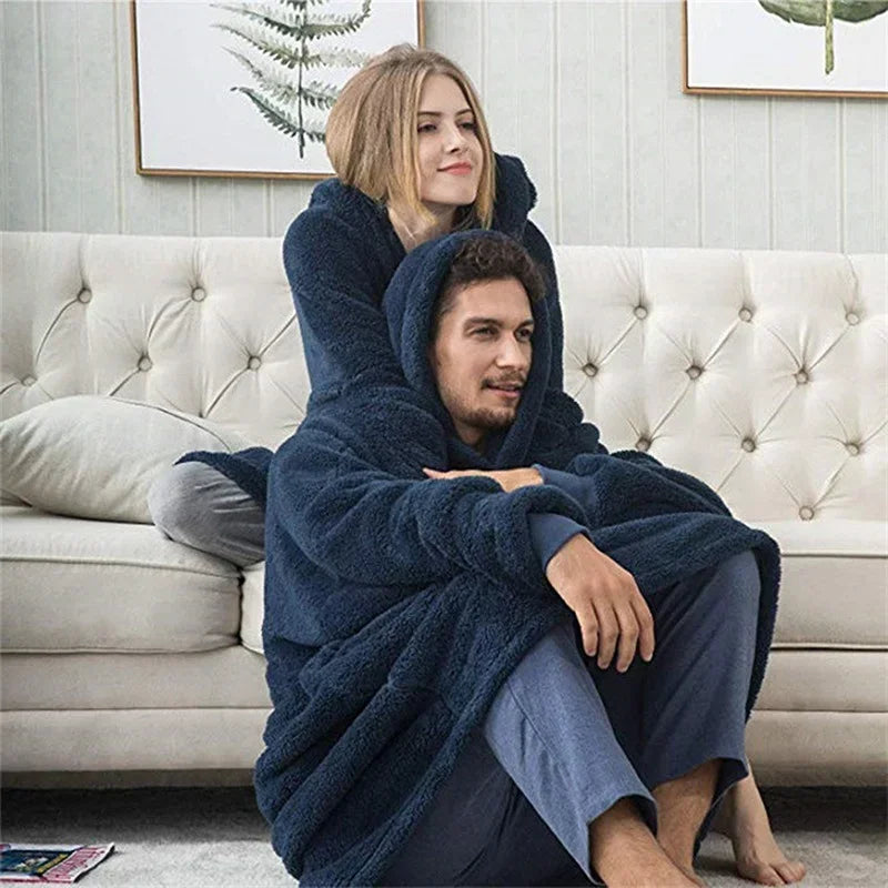 FleeceHaven Hoodie Blanket - Luxury Flannel Blanket Sweatshirt for Winter Comfort