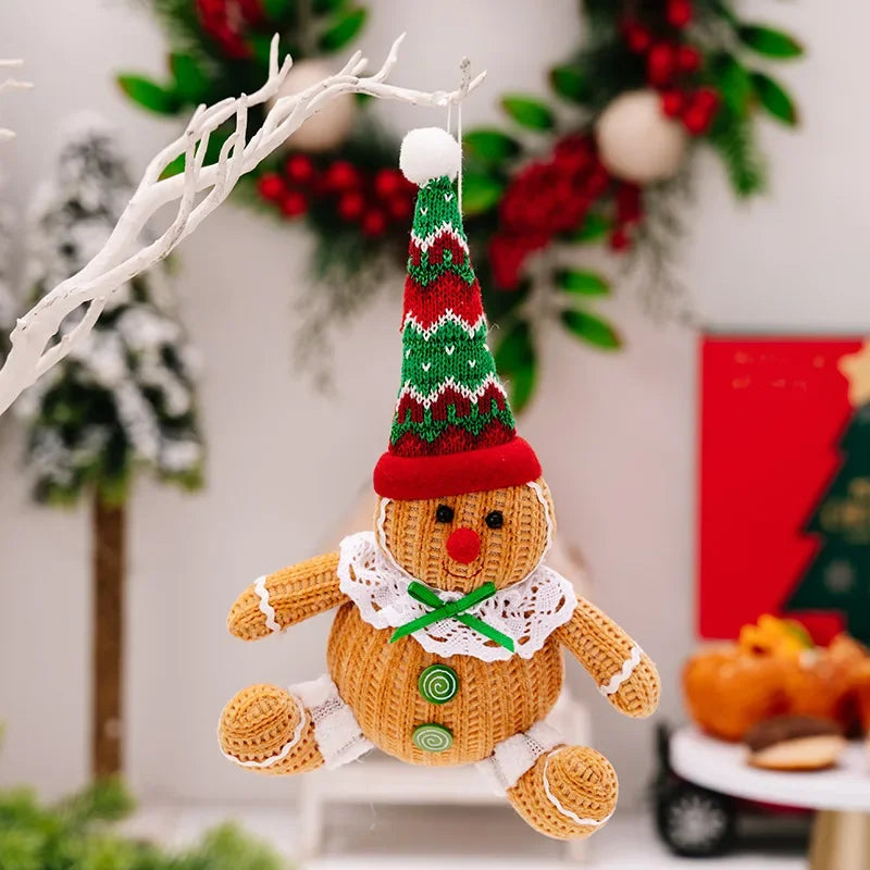 Festive Gingerbread Man Hanging Ornament for Christmas Decoration – Yellow
