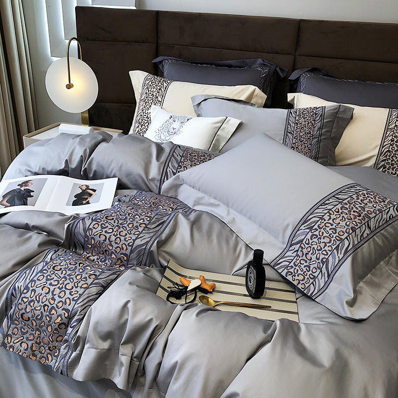 Leopard Grey – Luxury Egyptian Cotton Duvet Cover Set