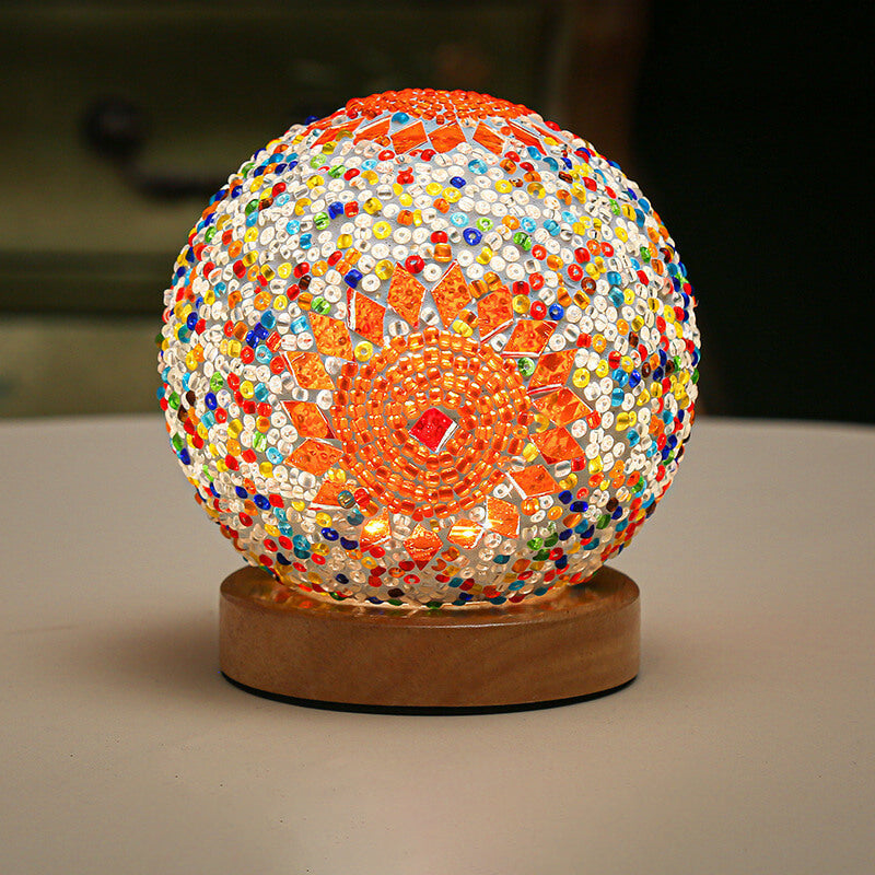 BohoGlow – Atmospheric Wooden & Glass Lamp