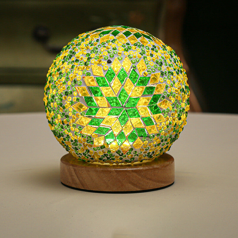 BohoGlow – Atmospheric Wooden & Glass Lamp