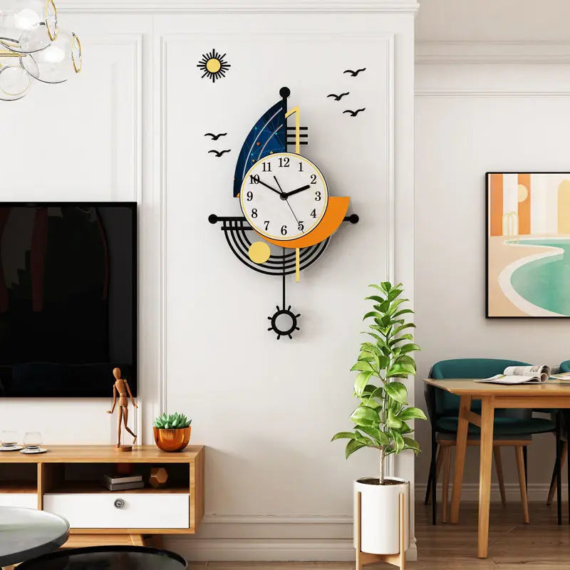 NauticTime Clock - Elegant Sailboat Wall Clock