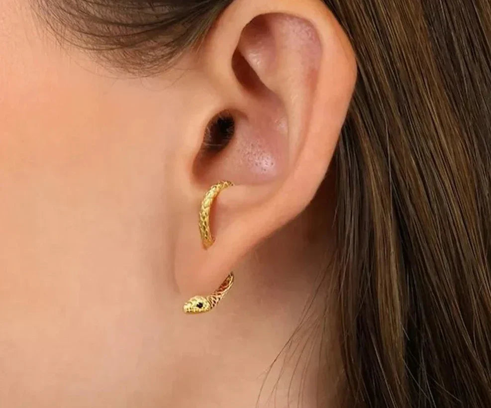 SerpentEdge Earrings - Elegant Snake-Shaped Earrings