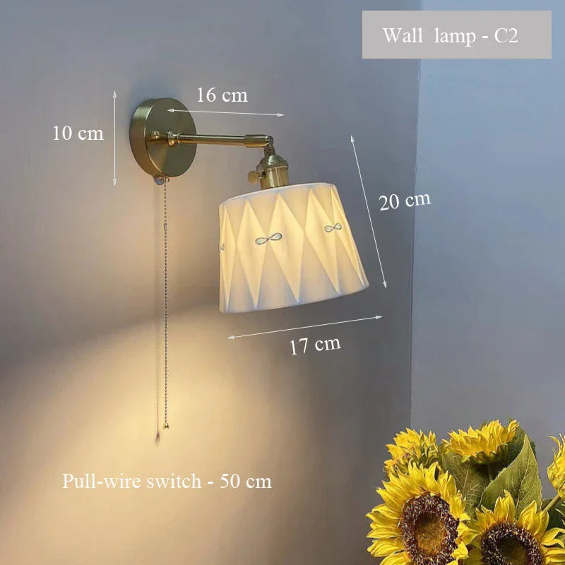 ZenGlow Light - Retro Japanese Wall Lamp with Switch