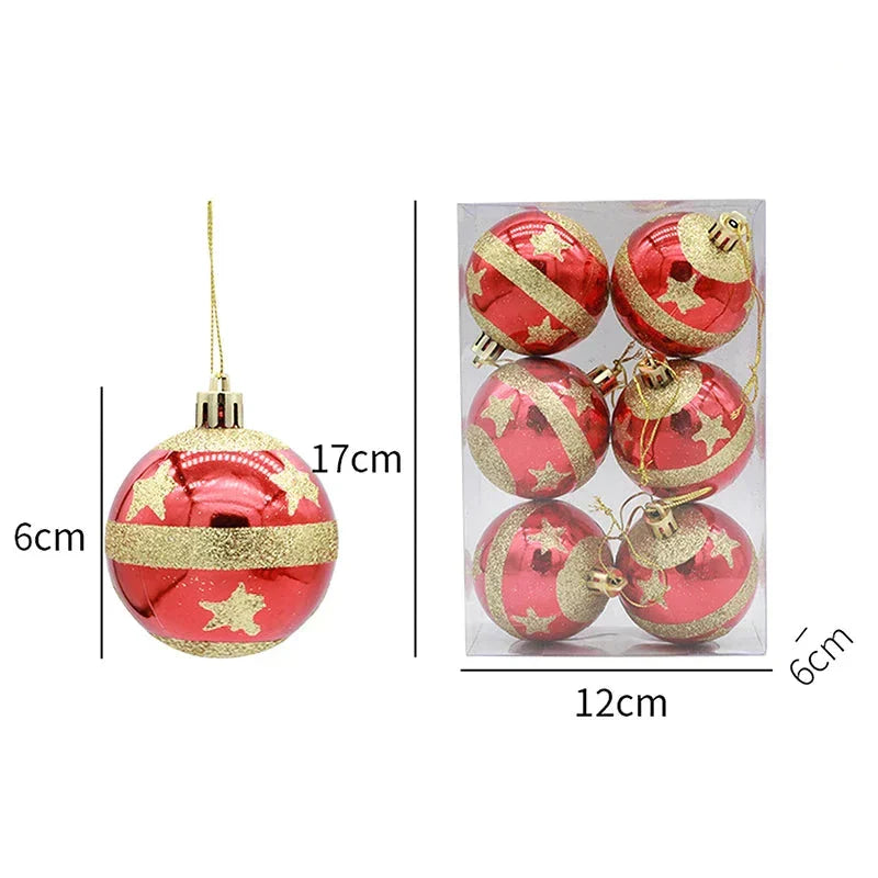 Charming Christmas Decoration - Elegant Snowflake Christmas Baubles Set of 6