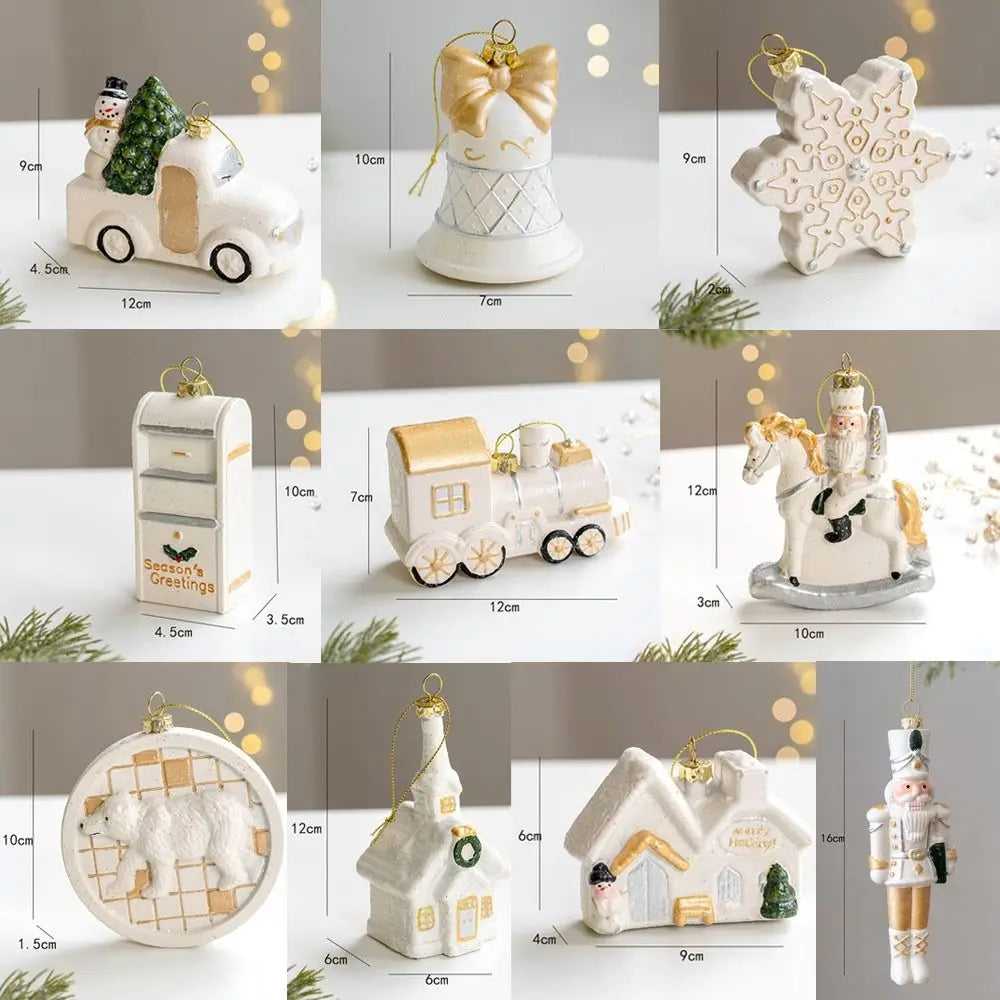 CharmingSnow Christmas Decorations – Enchanting Ceramic Christmas Hanging Decorations