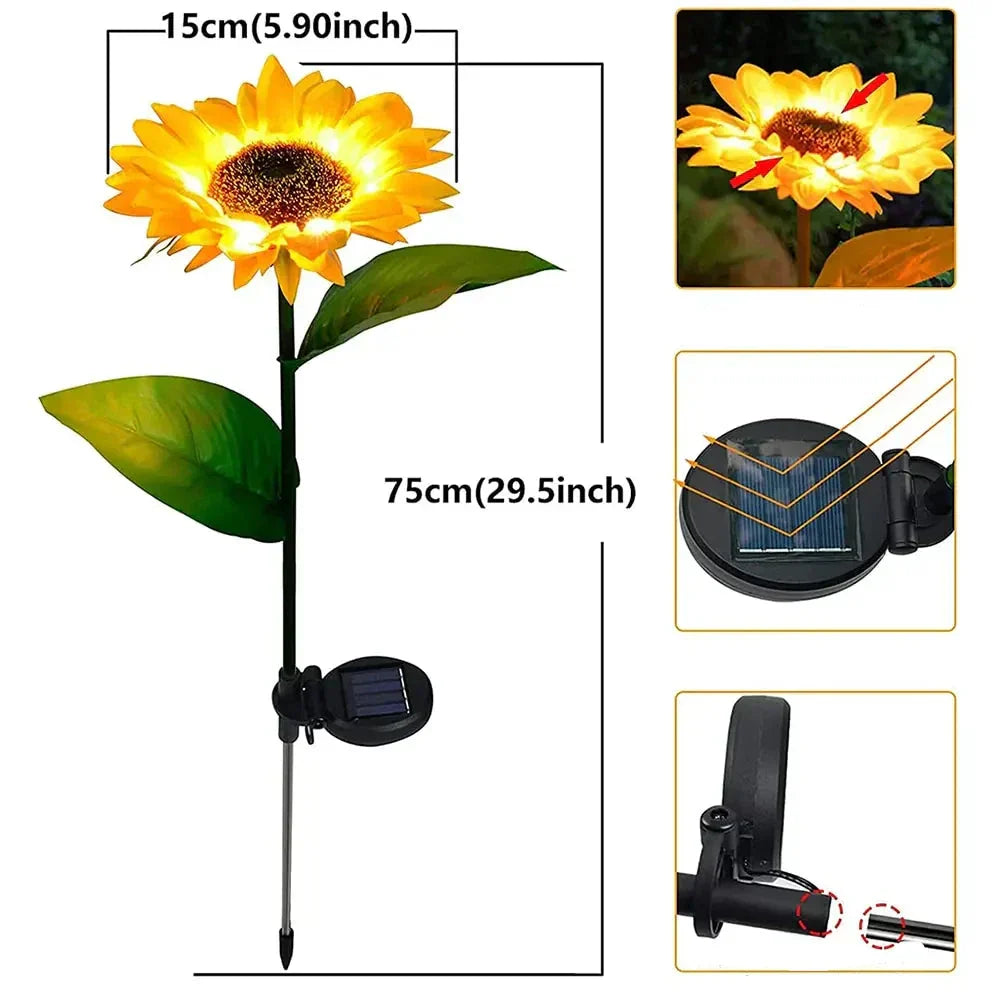 SolarBloom – Realistic Sunflower Garden Lamp for Outdoors