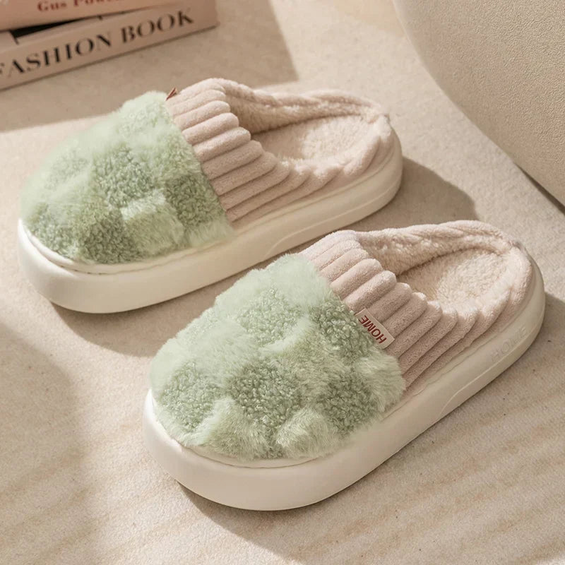 Dreamy Feet Slippers - Trendy Checked Cotton Slippers for Optimal Comfort