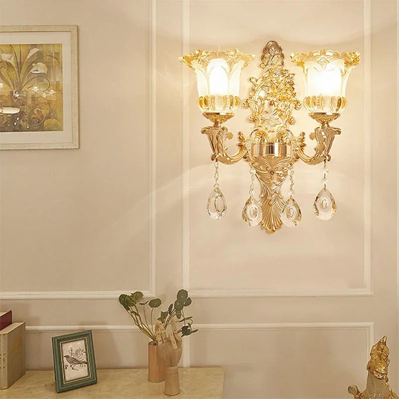 CrystalElegance - Stylish Crystal Wall Lamp for Home Decoration