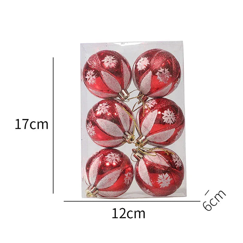Charming Christmas Decoration - Elegant Snowflake Christmas Baubles Set of 6