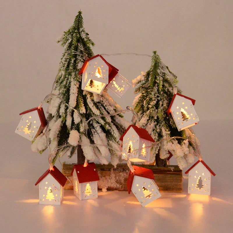 Enchanting Wooden LED House Light Strip – Create Magic and Warmth This Christmas
