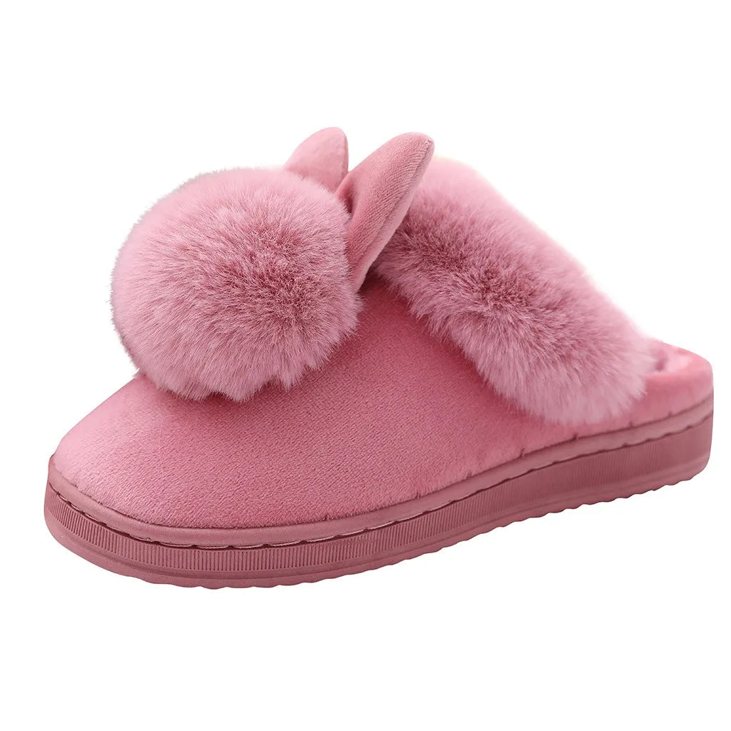 Plush Bunny Slippers - Luxury Plush Slippers with Cute Bunny Ears for Home