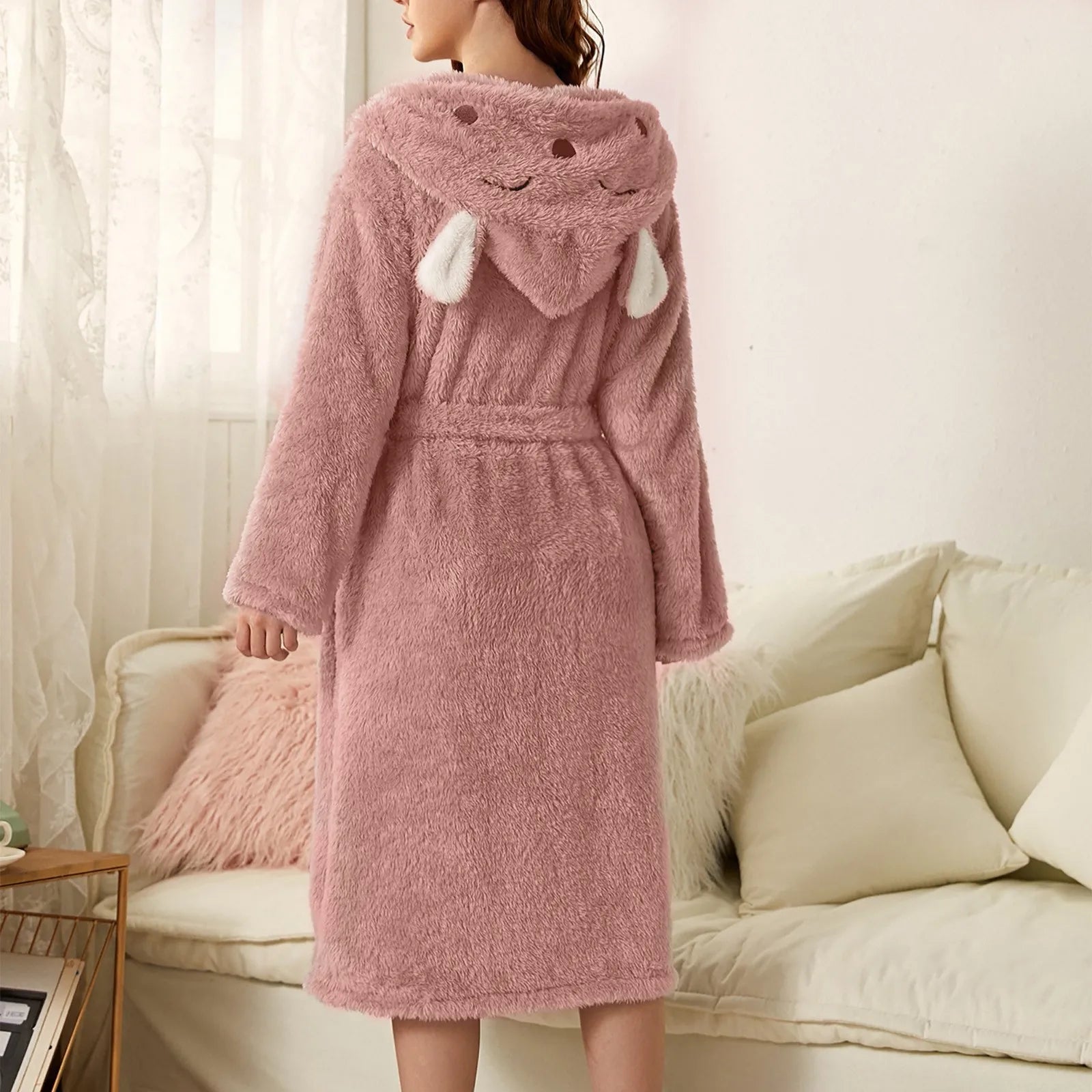 BunnyHug Bathrobe - Luxury Flannel Bathrobe with Bunny Ears