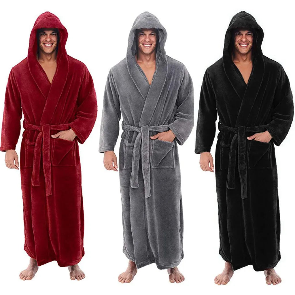 HoodedChill Bathrobe - Luxury Plush Hooded Bathrobe for Men