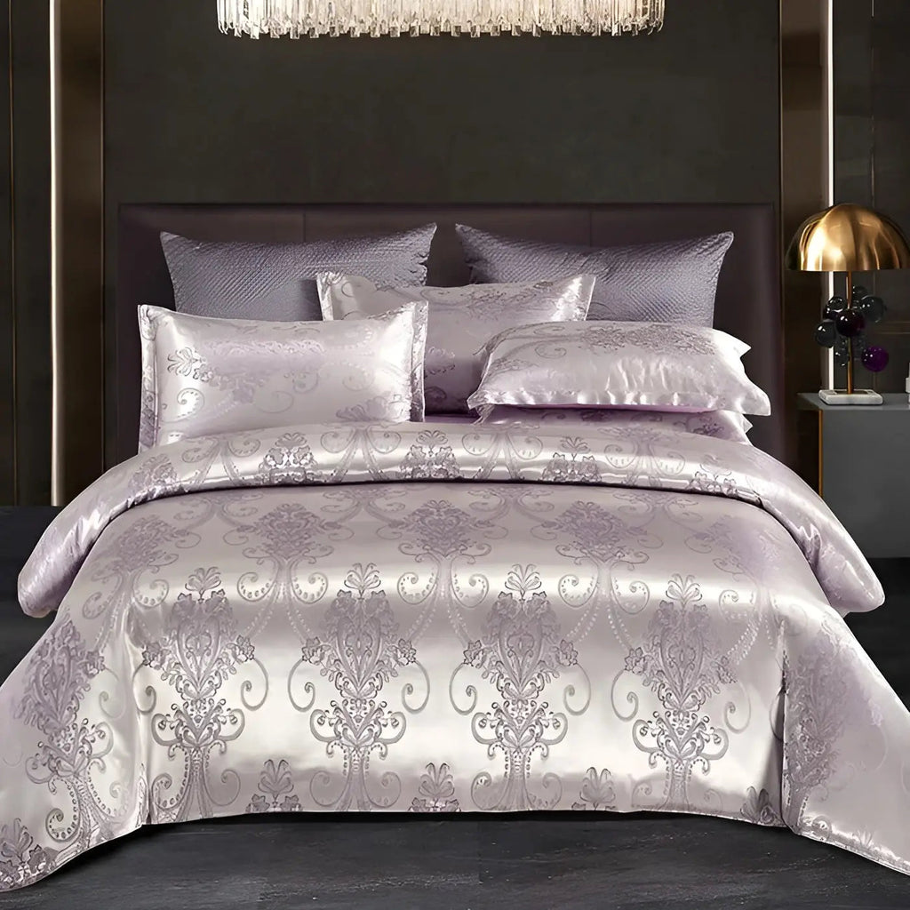 Chic Satin Jacquard Duvet Cover for a Luxury Bedroom