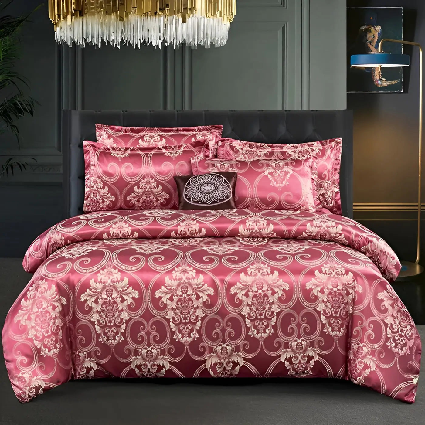 Chic Satin Jacquard Duvet Cover for a Luxury Bedroom