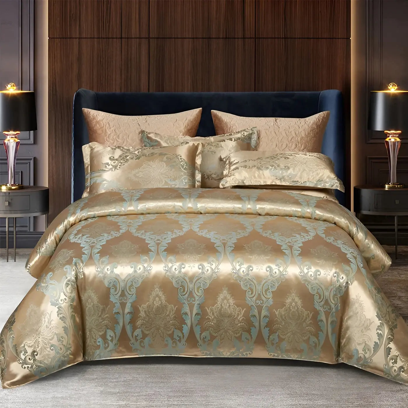 Chic Satin Jacquard Duvet Cover for a Luxury Bedroom