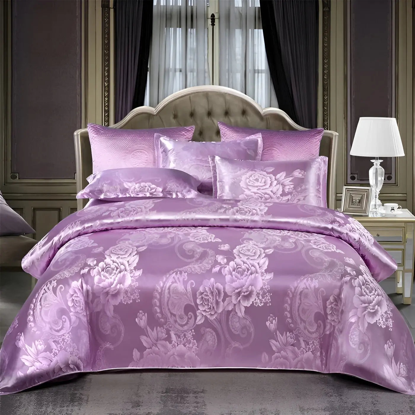 Chic Satin Jacquard Duvet Cover for a Luxury Bedroom