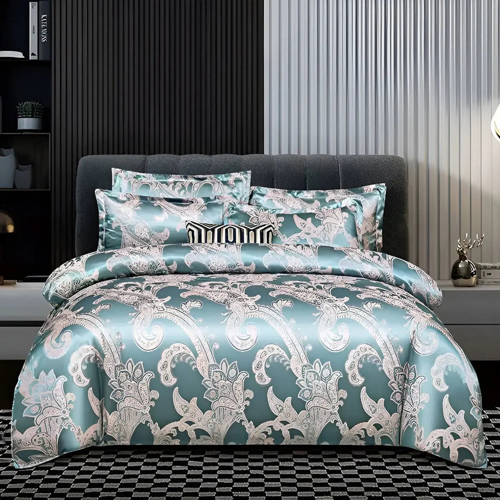 Chic Satin Jacquard Duvet Cover for a Luxury Bedroom